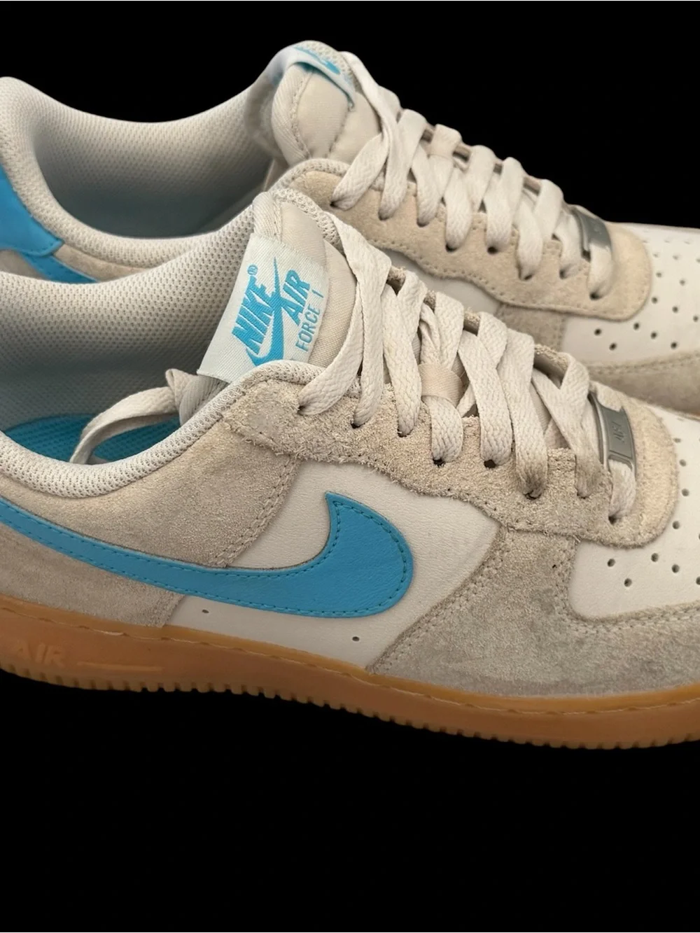 Nike Men's Sneakers - Cream, Tan & Light Blue Accents